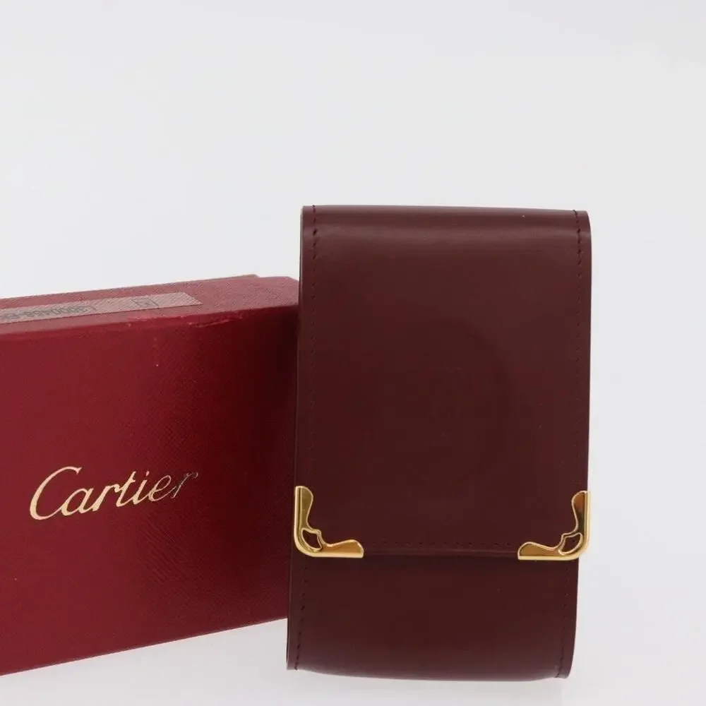 Cartier Leather Must Line Cigarette Case Red
